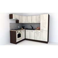 Bucatarie de Colt GENA NEW 3 ST. 160-230, Cu Corp de Cuptor, Wenge / Decor K001